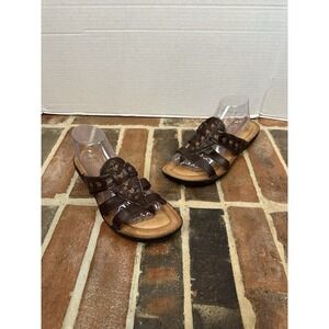 Nurture Saratoga Brown Leather Sandals Thong Strappy Women's 10
